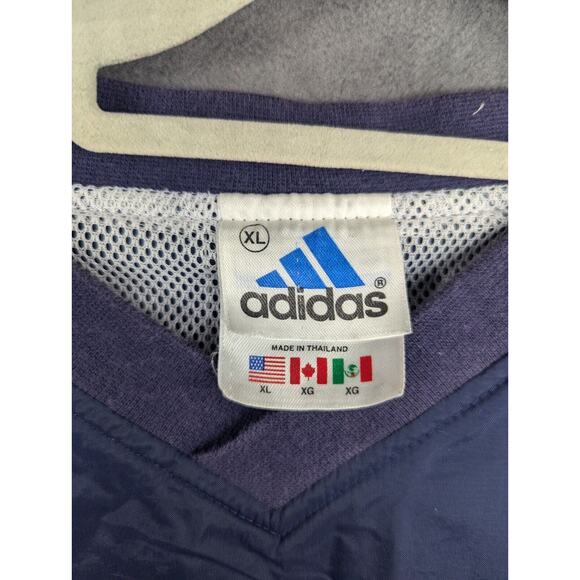 Vintage Adidas Windbreaker Pullover Track Jacket - Men's XL - Blue & Yellow - Picture 4 of 10